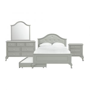 Picket House Furnishings - Jenna Full Panel 4PC Bedroom Set in Grey - JS300FTB4PC