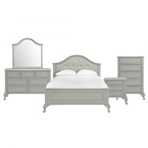 Picket House Furnishings - Jenna Full Panel 5PC Bedroom Set in Grey - JS300FB5PC