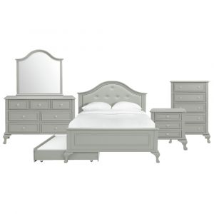 Picket House Furnishings - Jenna Full Panel 5PC Bedroom Set in Grey - JS300FTB5PC
