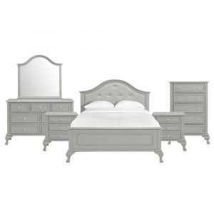 Picket House Furnishings - Jenna Full Panel 6PC Bedroom Set in Grey - JS300FB6PC
