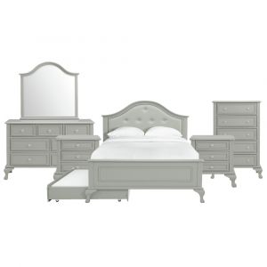 Picket House Furnishings - Jenna Full Panel 6PC Bedroom Set in Grey - JS300FTB6PC