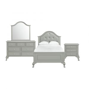 Picket House Furnishings - Jenna Twin Panel 4PC Bedroom Set in Grey - JS300TB4PC