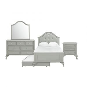 Picket House Furnishings - Jenna Twin Panel 4PC Bedroom Set in Grey - JS300TTB4PC