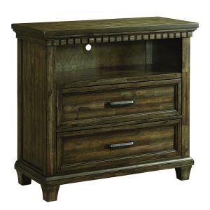Picket House Furnishings - Johnny 2 Drawer Media Chest With Media Compartment in Smokey Walnut - MB600TV