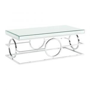 Picket House Furnishings - Katie Rectangle Mirrored Coffee Table in Chrome - CTPL100CT