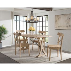 Picket House Furnishings - Keaton Folding Top 5PC Dining Set-Table and Four Chairs - LCL100FT5PC