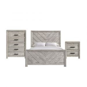 Picket House Furnishings - Keely Queen Panel 3PC Bedroom Set in White - EL700QB3PC