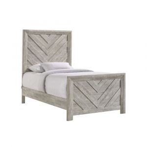 Picket House Furnishings - Keely Twin Panel Bed in White - EL700TB