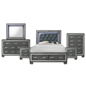 Picket House Furnishings - Kenzie Queen Storage 6PC Bedroom Set - TT100QB6PC