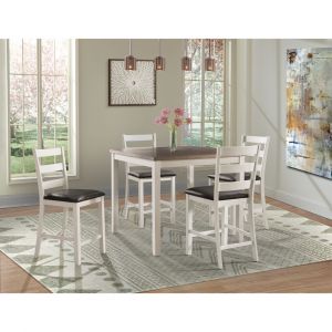 Picket House Furnishings - Kona Brown 5PC Counter Height Dining Set-Table & Four Chairs - DMT7005CS