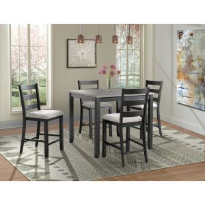 Picket House Furnishings - Kona Gray 5PC Counter Height Dining Set-Table & Four Chairs - DMT3005CS