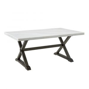 Picket House Furnishings Landon Marble Dining Table In White - CLX100DT