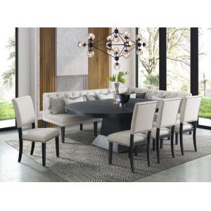 Picket House Furnishings - Mara 8PC Oval Dining Set-Table, Four Side Chairs and Banquette Seating - DMD1408PC