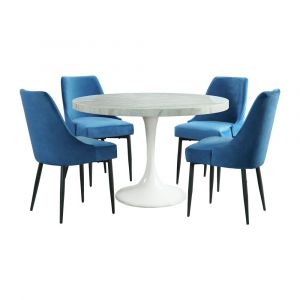 Picket House Furnishings - Mardelle 5PC Dining Set-Table & Four Blue Side Chairs - CCS100BL5PC