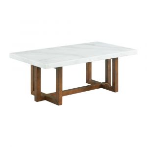 Picket House Furnishings - Meyers Marble Rectangular Coffee Table in White - CTMS100CTE