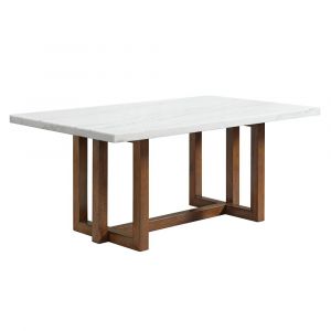 Picket House Furnishings - Meyers Rectangular White Marble Top Dining Table with Espresso Base - D.12620.5.DT