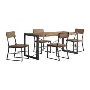 Picket House Furnishings - Micah 5PC Dining Set in Walnut-Table and Four Chairs - A.8340950.5PC