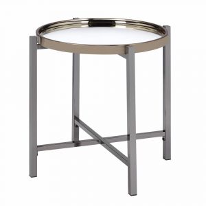 Picket House Furnishings - Monaco Round End Table in Gold Slate - CEH100ETE