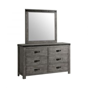Picket House Furnishings - Montauk Youth 6-Drawer Dresser & Mirror Set in Grey - WE650DRMR