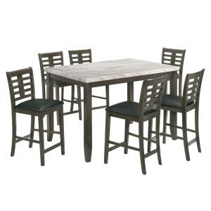 Picket House Furnishings - Nixon 7PC Counter Height Dining Set in White - DNS1007CS
