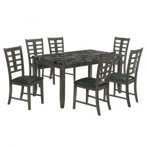 Picket House Furnishings - Nixon 7PC Standard Height Dining Set in Gray - DNS3007DS