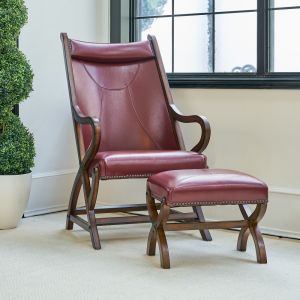 Picket House Furnishings - Odessa Chair & Ottoman Set in Cherry - LHT120101