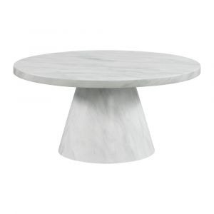 Picket House Furnishings - Odette Round Occasional Coffee Table Complete in White - T-1157-CTC