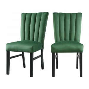 Picket House Furnishings - Odette Side Chair in Emerald Velvet (Set of 2) - D-1150-SCE