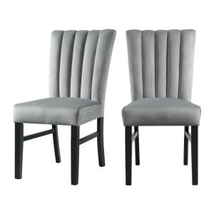 Picket House Furnishings - Odette Side Chair in Grey Velvet (Set of 2) - D-1150-SCG