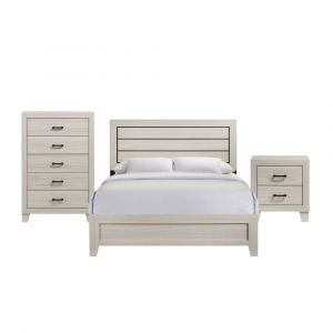 Picket House Furnishings - Poppy Queen 3PC Panel Bedroom Set in Gray - B.12010.QB3PC