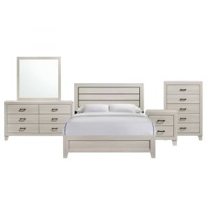 Picket House Furnishings - Poppy Queen 5PC Panel Bedroom Set in Gray - B.12010.QB5PC