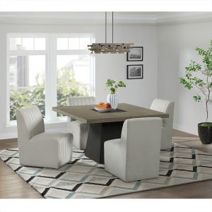 Picket House Furnishings - Rizzo 5PC Standard Height Dining Set in Grey-Square Table and Four Chairs - D-7570-5-5PC