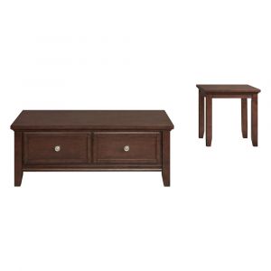 Picket House Furnishings - Rouge 2PC Occasional Table Set in Cherry-Coffee Table & End Table - TCH5002PC