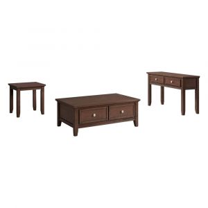 Picket House Furnishings - Rouge 3PC Occasional Table Set in Cherry-Coffee Table, End Table & Sofa Table - TCH500ST3PC