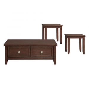 Picket House Furnishings - Rouge 3PC Occasional Table Set in Cherry-Coffee Table & Two End Tables - TCH5003PC