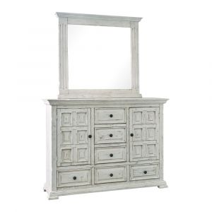 Picket House Furnishings - Ruma White Dresser & Mirror Set - MBLV700DRMR