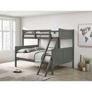 Picket House Furnishings - Santino Twin Over Full Bunk Bed in Grey - SM300TFB