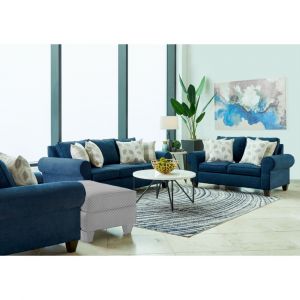 Picket House Furnishings - Sole 3PC Set with Sofa, Loveseat, and Chair in Jessie Navy - U-705-8250-3PC