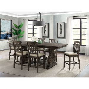 Picket House Furnishings - Stanford Counter Height 7PC Dining Set-Table & Six Slat Back Chairs - DST190C7PC