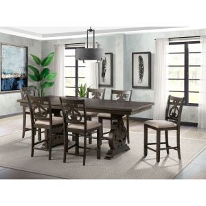 Picket House Furnishings - Stanford Counter Height 7PC Dining Set-Table & Six Swirl Back Chairs - DST195C7PC