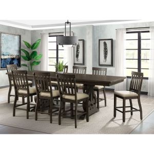 Picket House Furnishings - Stanford Counter Height 9PC Dining Set-Table & Eight Slat Back Chairs - DST190C9PC