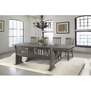 Picket House Furnishings - Stanford Dining Table, 4 Side Chairs, Pew Bench - DST100SB6PC