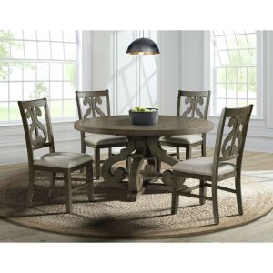 Picket House Furnishings - Stanford Round 5PC Dining Set-Table & Four Chairs - DST3805PC