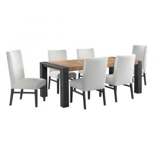 Picket House Furnishings - Stephen 7PC Standard Height Dining Set in Black-Table and Six Chairs - D-3720-8-7PC