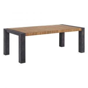 Picket House Furnishings - Stephen Dining Table with Oak Top and 1x18 leaf in Black - D-3720-8-DT