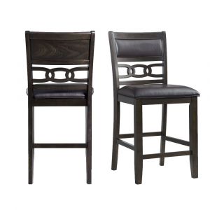 Picket House Furnishings - Taylor Counter Height Faux Leather Side Chair in Walnut - (Set of 2) - DAH555PCSC