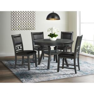 Picket House Furnishings - Taylor Standard Height 5PC Dining Set-Table and Four Faux Leather Side Chairs in Gray - DAH3055PC