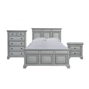 Picket House Furnishings - Trent King Panel 3PC Bedroom Set in Grey - CY300KB3PC