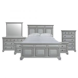 Picket House Furnishings - Trent King Panel 6PC Bedroom Set in Grey - CY300KB6PC