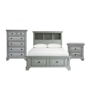 Picket House Furnishings - Trent Queen Storage 3PC Bedroom Set in Grey - CY350QB3PC